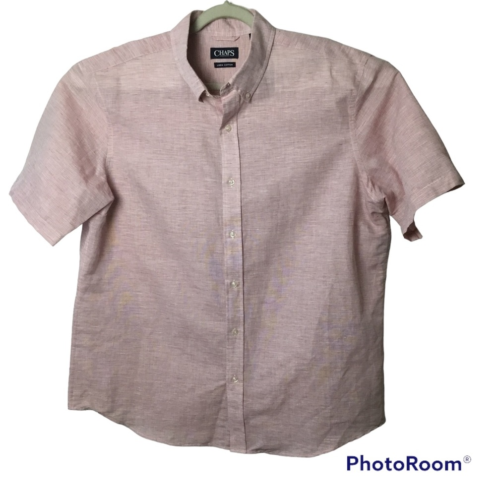 Chaps red linen blend shirt sleeve button down shirt. XXL